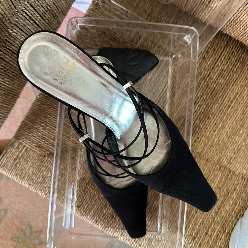 Stuart Weitzman strappy kitten heel